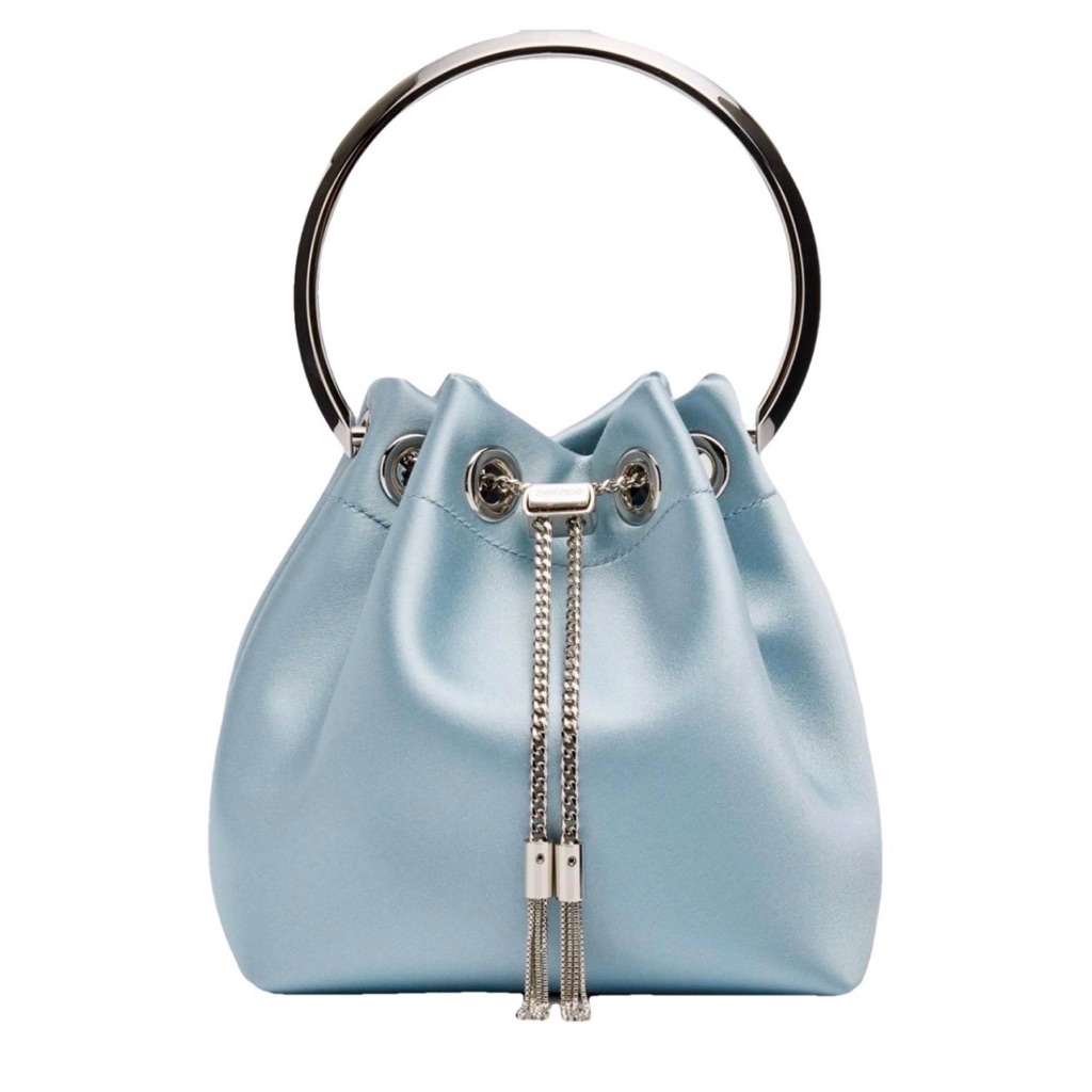 Jimmy Choo Light Blue Satin Mini Bag